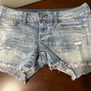 American Eagle - Next Level Super Low-Rise Ripped Denim Short Short